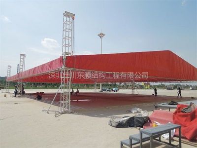 深圳舞台篷布定制服务 小舞台遮阳防水篷布设计安装一体化解决方案